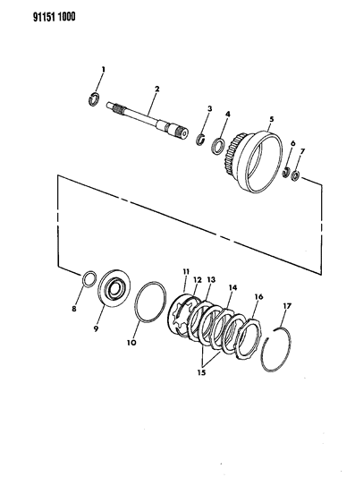 1991 Dodge Grand Caravan Clutch, Rear & Input Shaft Diagram