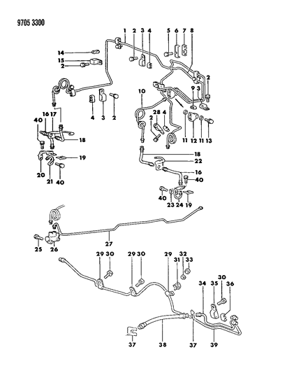 1989 Dodge Raider Lines & Hoses Diagram 1