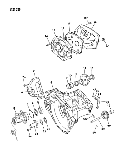 1988 Chrysler LeBaron Case, Transaxle & Related Parts Diagram