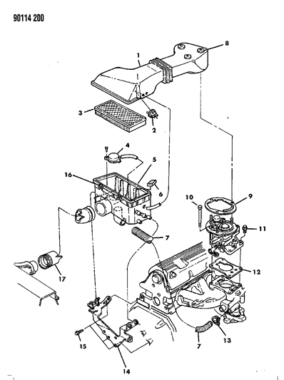 1990 Dodge Omni Air Cleaner Diagram