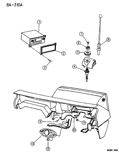 1995 Dodge Dakota Radio, Antenna And Speakers Diagram