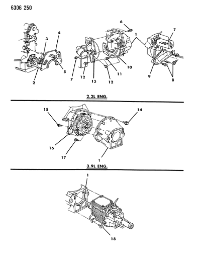 1987 Dodge Dakota Housing & Pan, Clutch Diagram