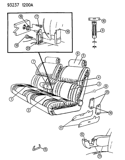 1993 Chrysler Imperial Front Seat Diagram
