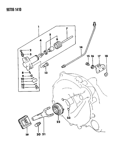 1990 Dodge Colt Controls, Clutch Diagram 2