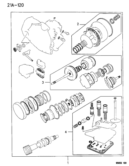 1996 Chrysler Sebring Seal & Gasket Package, Repair Automatic Transaxle Diagram 1
