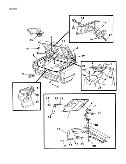 1985 Chrysler Executive Limousine Deck Lid Diagram