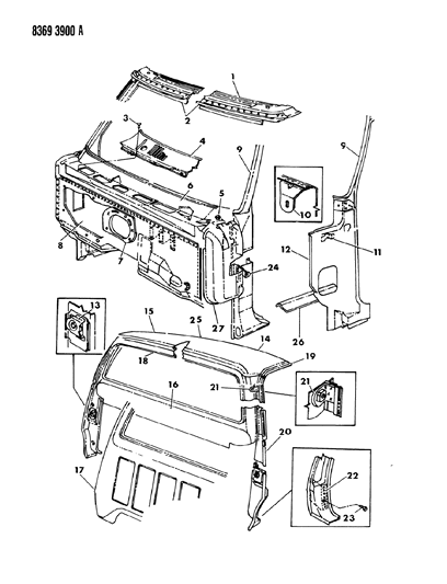 1989 Dodge Ramcharger Body Panels Diagram 2