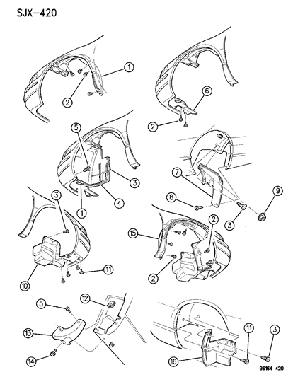 1996 Chrysler Sebring Fender Shields Diagram