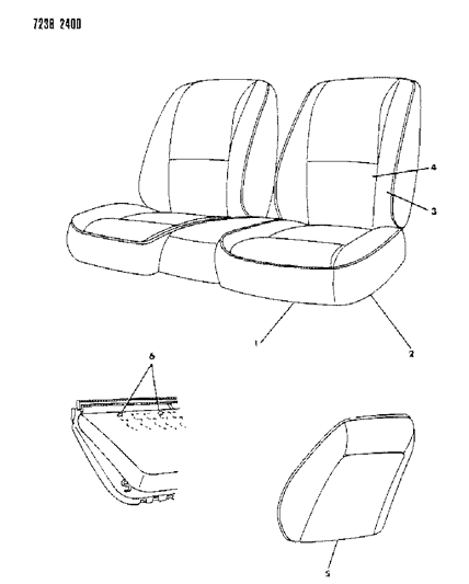 1987 Dodge Daytona Rear Seat Diagram 2