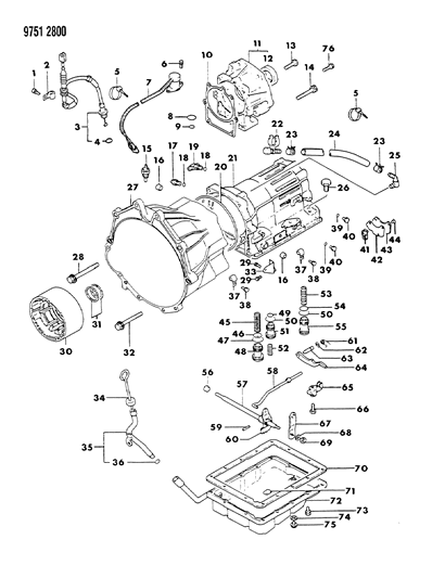 1989 Dodge Raider Case & Miscellaneous Parts Diagram