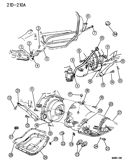 1995 Dodge Ram Van Case & Related Parts Diagram 3
