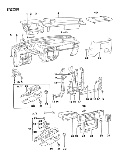 1989 Dodge Ram 50 Instrument Panel Diagram 2