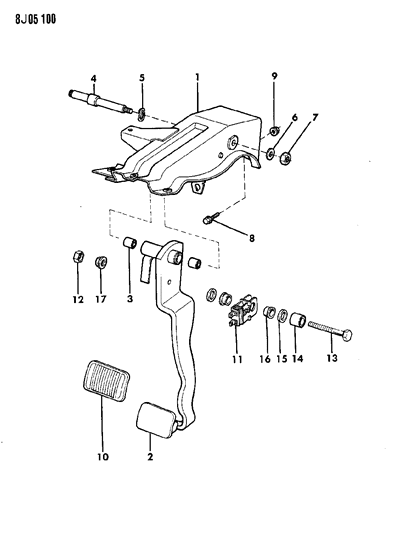 1988 Jeep Wrangler Brake Pedal Diagram