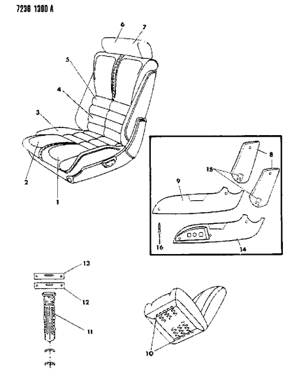 1987 Dodge Daytona Front Seat Diagram 4