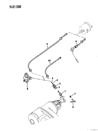 1991 Jeep Cherokee Speedometer Pinion, Cable, Miscellaneous Parts Diagram