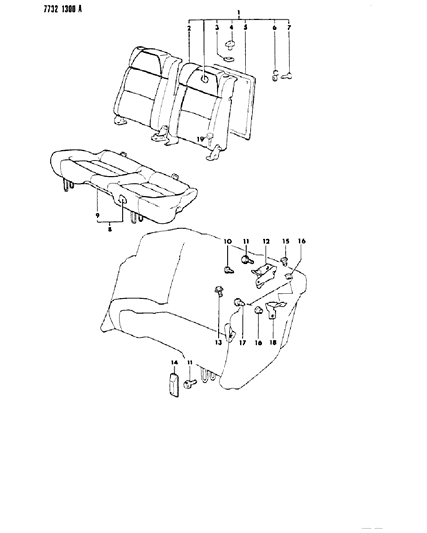 1988 Chrysler Conquest Rear Seat Diagram