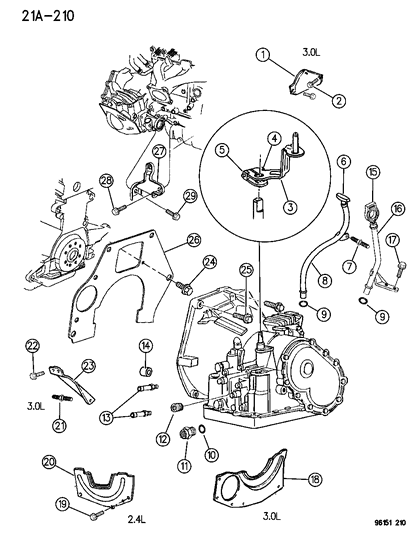 1996 Dodge Caravan Seal-Transmission Oil Filler Tub Diagram for 52107671