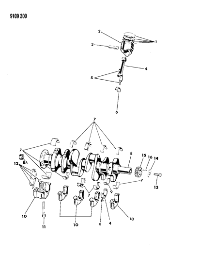 1989 Chrysler Fifth Avenue Crankshaft & Piston Diagram