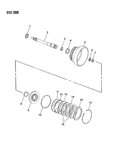 1989 Dodge Lancer Clutch, Rear & Input Shaft Diagram