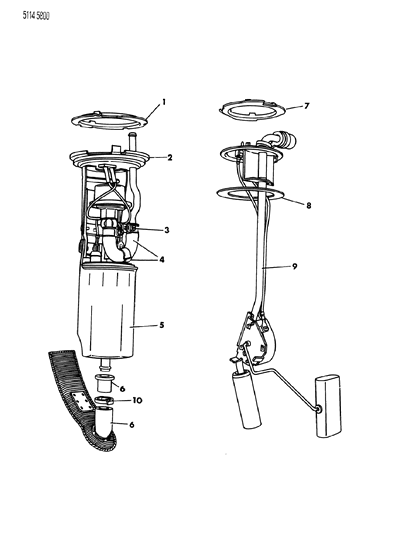 1985 Chrysler Town & Country Fuel Pump & Sending Unit Diagram 2