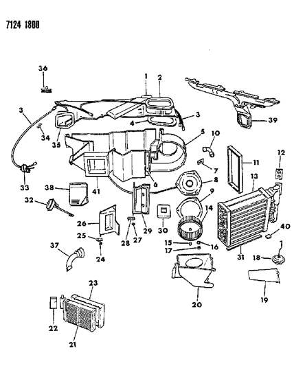 1987 Dodge Lancer Air Conditioning & Heater Unit Diagram