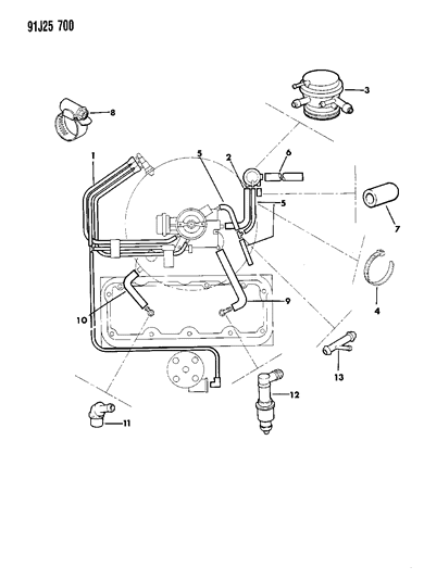 1992 Jeep Cherokee PCV System Diagram