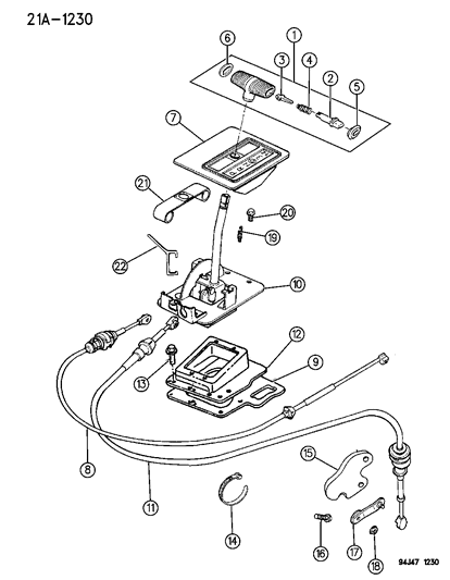 1996 Jeep Cherokee Clutch-Transmission SHIFTER Diagram for 52078063