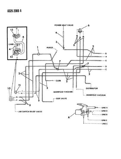 1988 Dodge D350 EGR Hose Harness Diagram 2