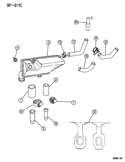 1995 Chrysler Cirrus Crankcase Ventilation Diagram 1