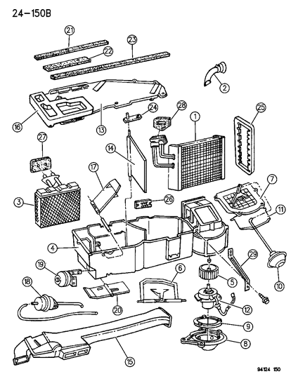 1994 Chrysler Town & Country Air Conditioning & Heater Unit Diagram