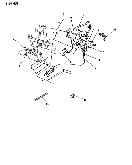 1987 Dodge Lancer Lever - Parking Brake Diagram