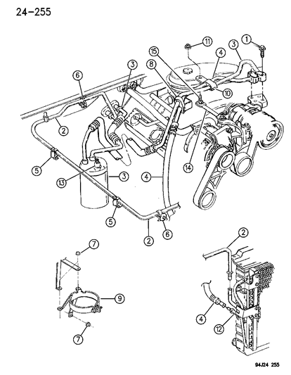 1994 Jeep Grand Cherokee Accumulator, Condenser & Lines Diagram 2