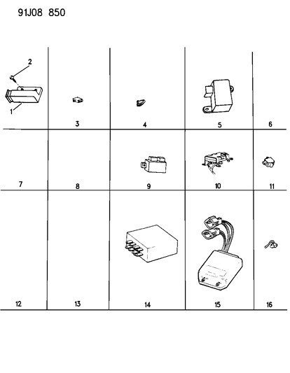 1993 Jeep Grand Wagoneer Module, W/Driver Side Air Bag System Diagram for 56007108