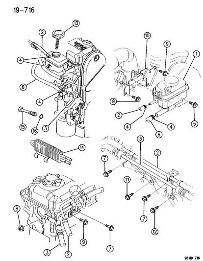1996 Chrysler Sebring Power Steering Hoses Diagram