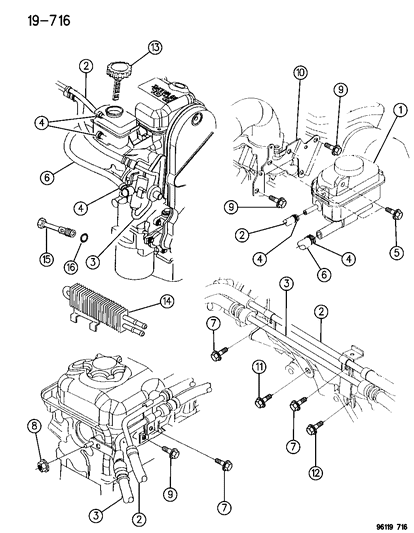 1996 Chrysler Cirrus Power Steering Hoses Diagram