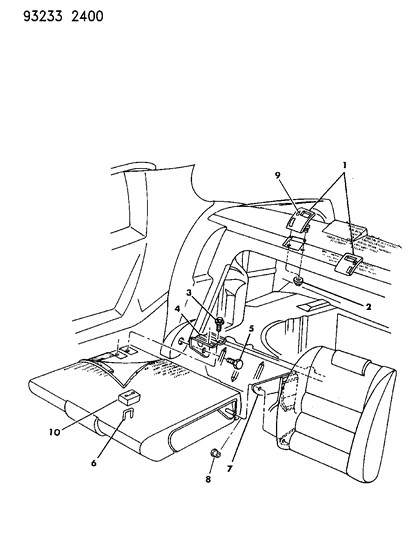 1993 Chrysler LeBaron Rear Fold Down Seat Diagram