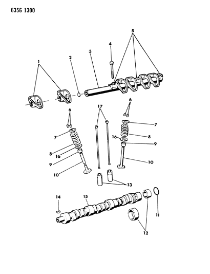 1987 Dodge Dakota Camshaft & Valves Diagram 2