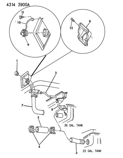 1985 Dodge Ram Van Fuel Tank Filler Tube Diagram