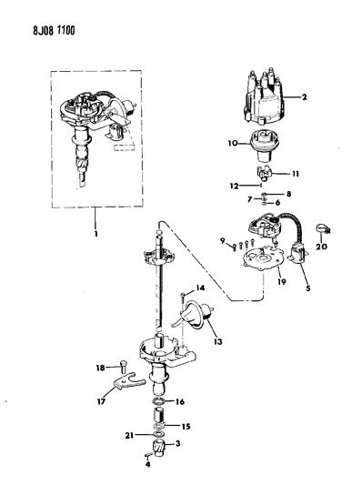 1988 Jeep Wrangler Distributor Diagram 1