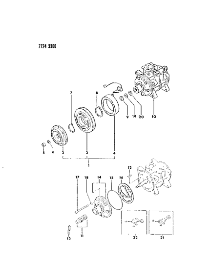 1987 Dodge Raider Compressor, Air Conditioner Diagram