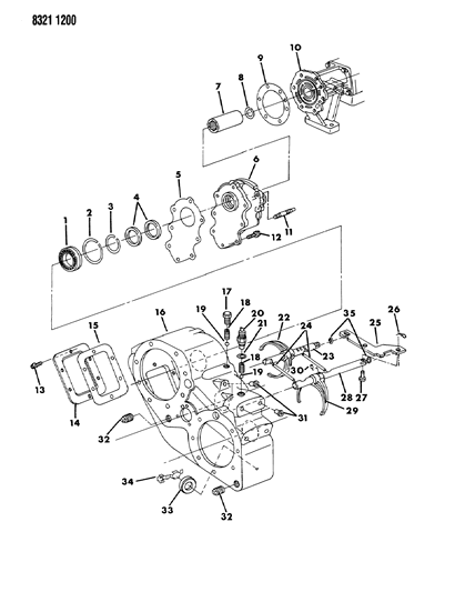 1989 Dodge W250 Case, Transfer & Related Parts Diagram 1