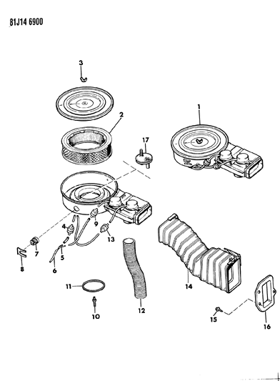 1985 Jeep J10 Air Cleaner Diagram 1