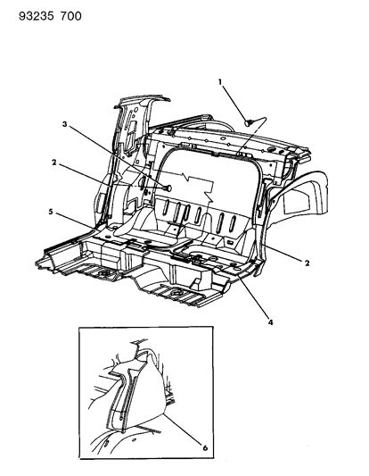 1993 Chrysler LeBaron Sedan Silencers - Rear Compartment Diagram