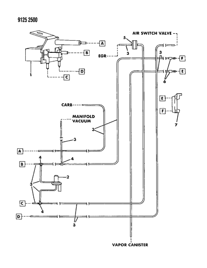 1989 Dodge Grand Caravan EGR Hose Harness Diagram 2