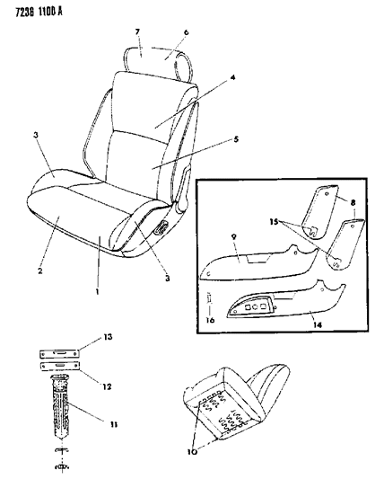 1987 Dodge Daytona Front Seat Diagram 2