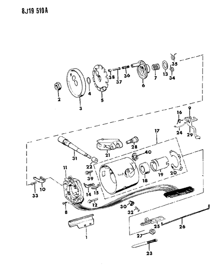 1989 Jeep Comanche Housing - Steering Column Upper Diagram 3