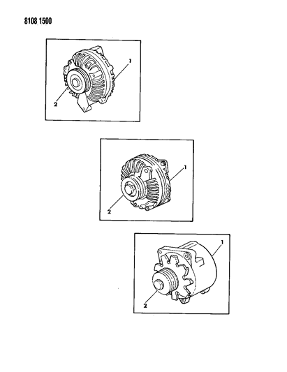 1988 Chrysler Town & Country Alternator & Pulley Diagram