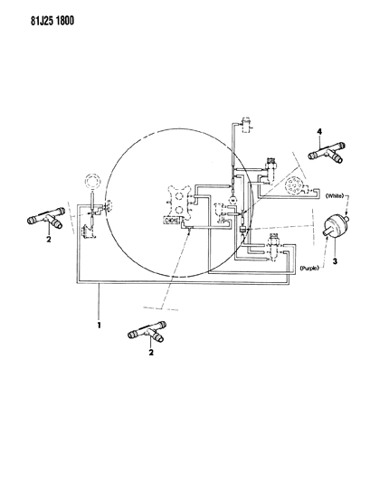 1984 Jeep Grand Wagoneer Emission Control Vacuum Harness Diagram 1