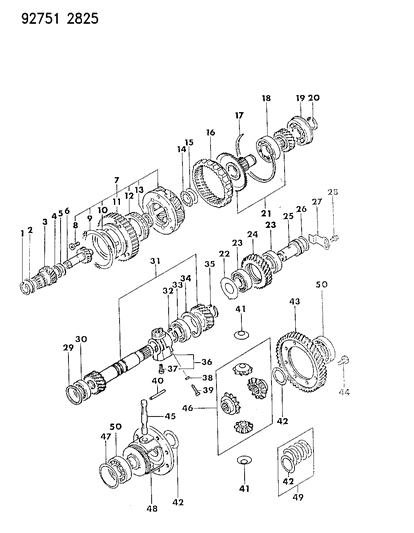 1992 Dodge Colt Power Train Automatic Transaxle Diagram 6