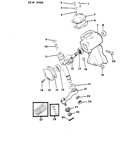 1986 Dodge Ram 50 Gear - Manual Steering Diagram